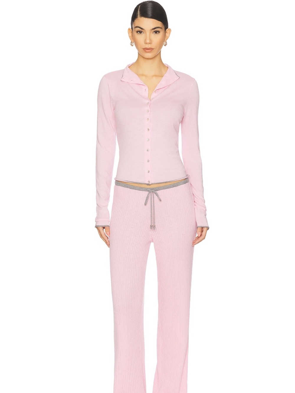 Frankie’s bikinis Pink Long-Sleeve Lounge Set